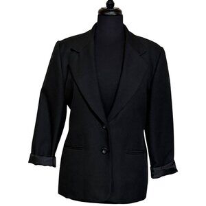 Haberdashery by Leslie Fay Sportswear Petites Black Jacket Women's Size 10P